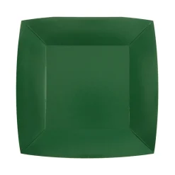 Assietter Fyrkantiga 18 cm - Mörkgröna 10-pack