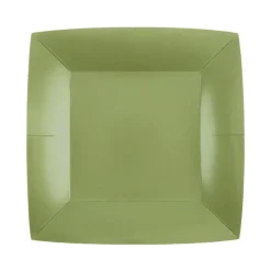 Assietter Fyrkantiga 18 cm - Olivgröna 10-pack