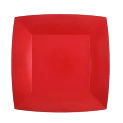 Assietter Fyrkantiga 18 cm - Röda 10-pack