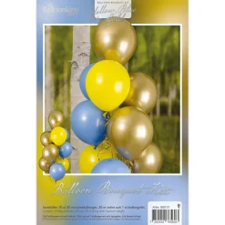Ballongbukett Gul, blå & guld