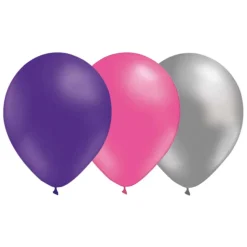 Ballongkombo, Lila-Rosa-Silver 15-pack