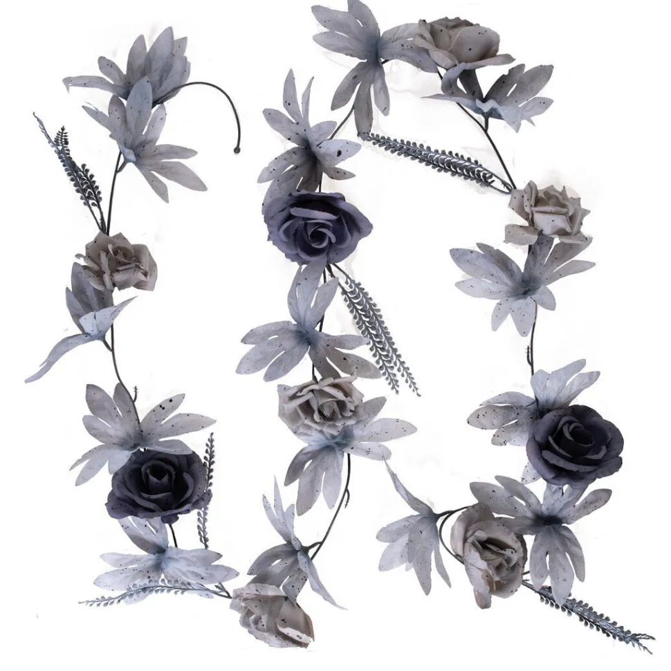 Blomstergirlang med grå blommor 220 cm