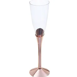 Champagneglas av plast med roséguldfot 6-pack
