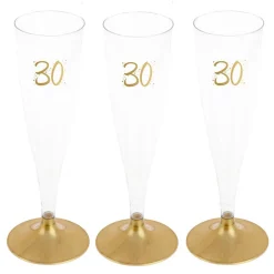 Champagneglas med guldfot 30 år 6-pack