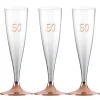 Champagneglas med roseguldfot 50 år 6-pack