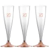 Champagneglas med roseguldfot 80 år 6-pack