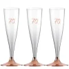 Champagneglas med roseguldfot 70 år 6-pack