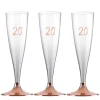 Champagneglas med roseguldfot 20 år 6-pack