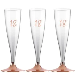 Champagneglas med roseguldfot 18 år 6-pack