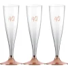 Champagneglas med roseguldfot 40 år 6-pack