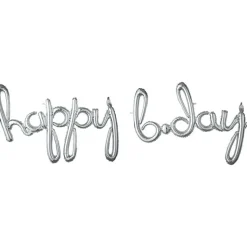 Folieballong, Happy Bday Silver