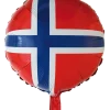 Folieballong Norska flaggan 46 cm