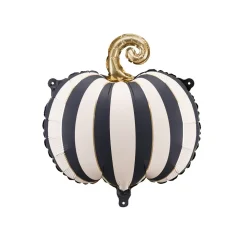 Folieballong - Randig pumpa med gulddetaljer 39 cm