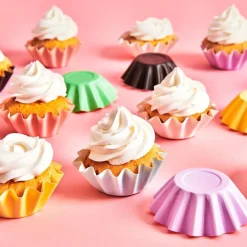 FunCakes - Muffinsformar Blomformade Svarta 48-pack