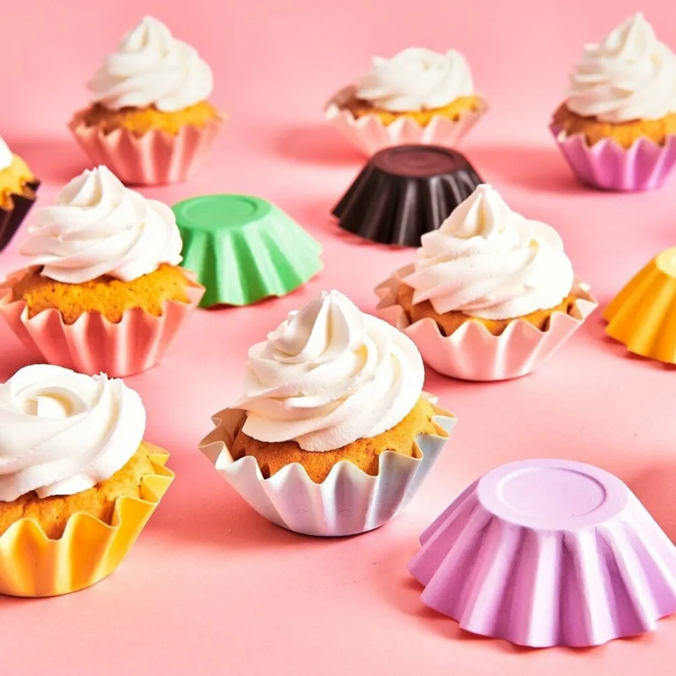 FunCakes - Muffinsformar Blomformade Svarta 48-pack