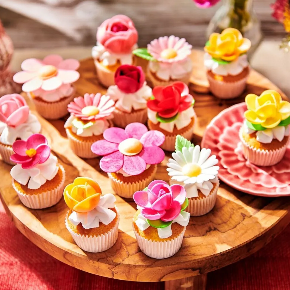 FunCakes - Ätbara Oblatblommor, Frangipani med blad 15-pack