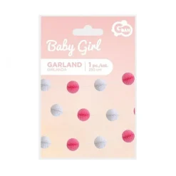 Girlang Honeycomb Rosa och vit 2,5 meter