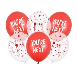 Halloweenballonger You're next 6-pck