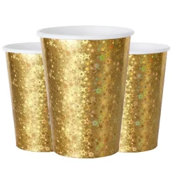 Holografisk Guld - Pappmuggar 10-pack