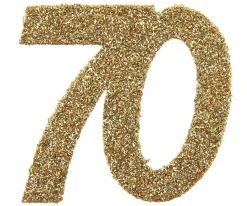 Jättekonfetti i Guld 70 år 6 cm 6-pack