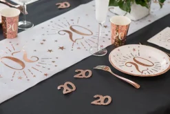 Jättekonfetti i Roséguld 80 år 4 cm 6-pack