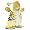 Juldekoration speglar - Snögubbe i guld 20 cm
