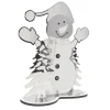 Juldekoration speglar - Snögubbe i silver 20 cm