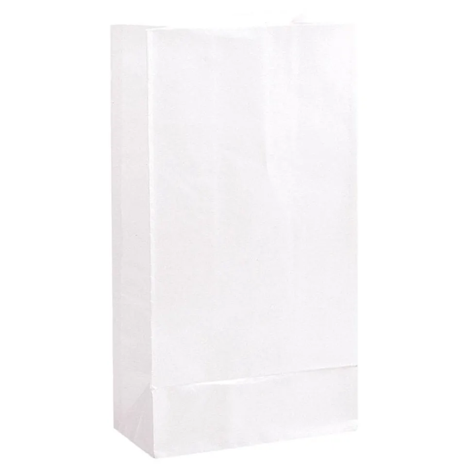 Kalaspåsar i papper - Vita 12-pack