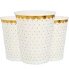 Pappmuggar - Vita med guldprickar 10-pack