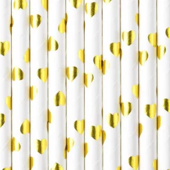 Pappsugrör - Guldhjärtan 10-pack