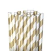 Pappsugrör - Randiga Guld 10-pack
