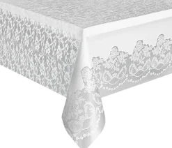 Plastduk Vitmönstrad Spets 137 x 243 cm