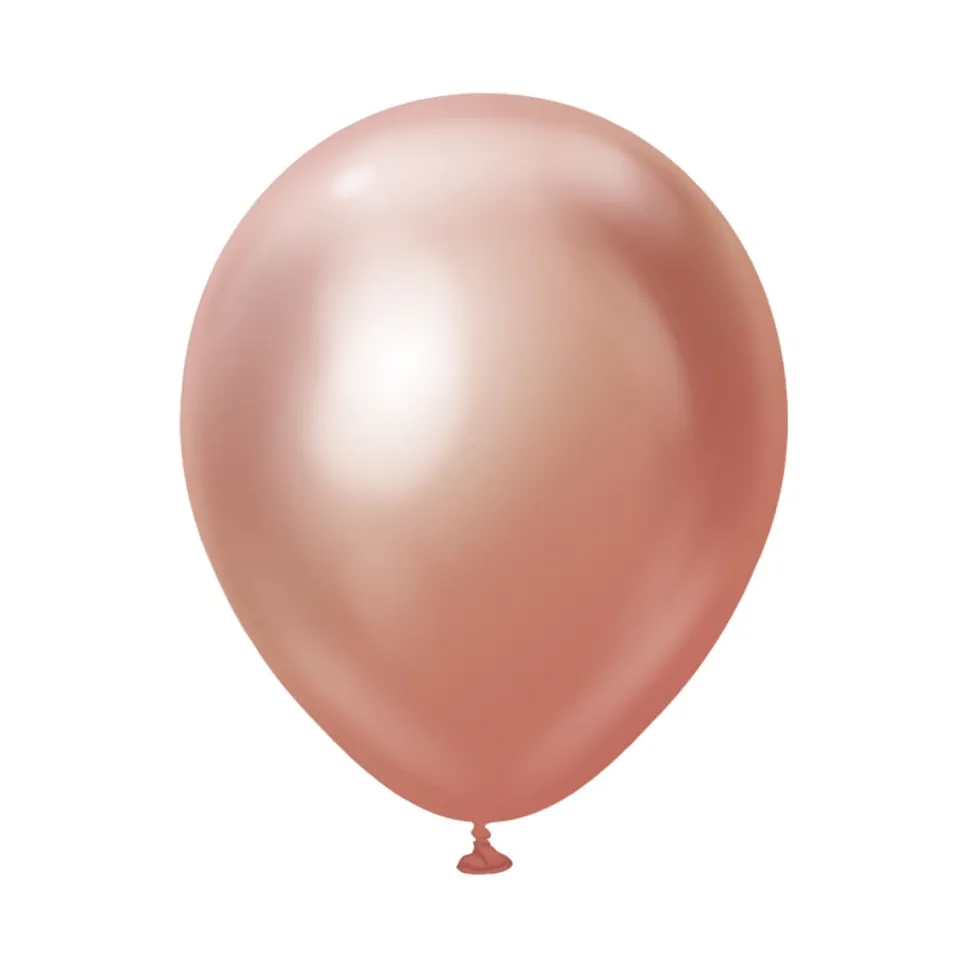 Premium Latexballonger Roséguld Chrome 45 cm 5-pack