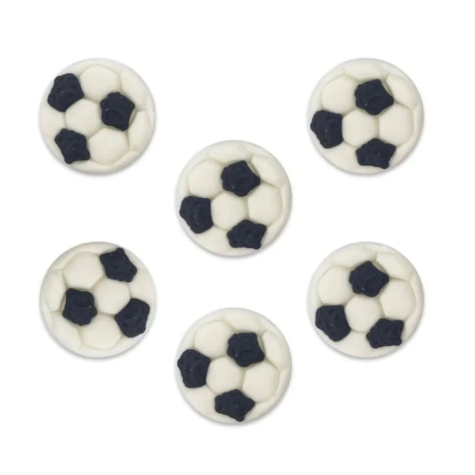 Sockerdekorationer Fotbollar 6-pack