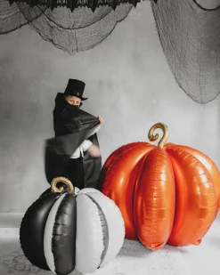 Stående 3D Folieballong - Orange pumpa 90 cm