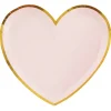 Tallrikar - Hjärtformade i rosa och guld 10-pack
