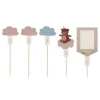 Teddy Bear - Cake toppers 1-årskalas 5-pack