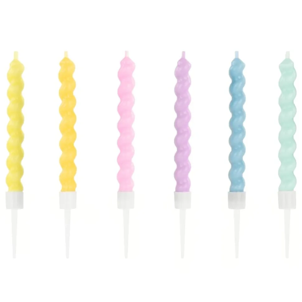 Tårtljus - Pastell Skruvar 6-pack