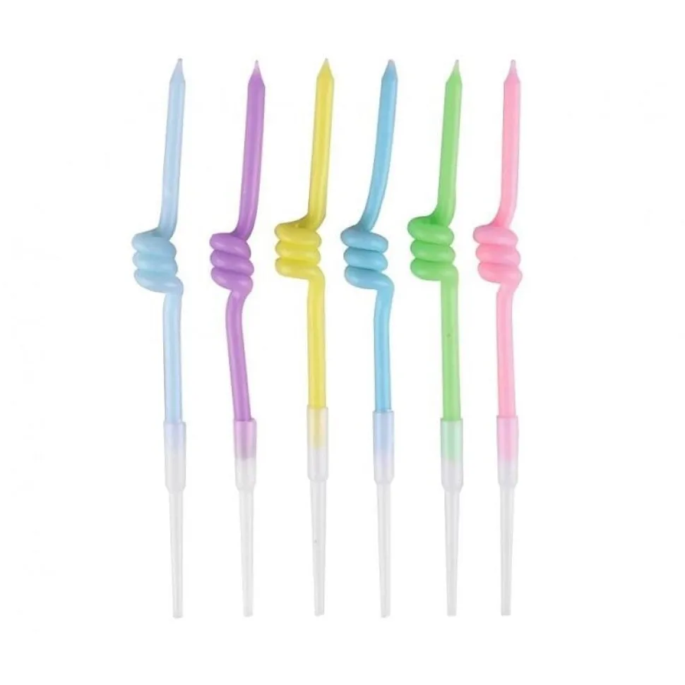 Tårtljus Pastell Spiral 6-pack