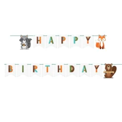 Woodland Animals - Girlang Happy Birthday